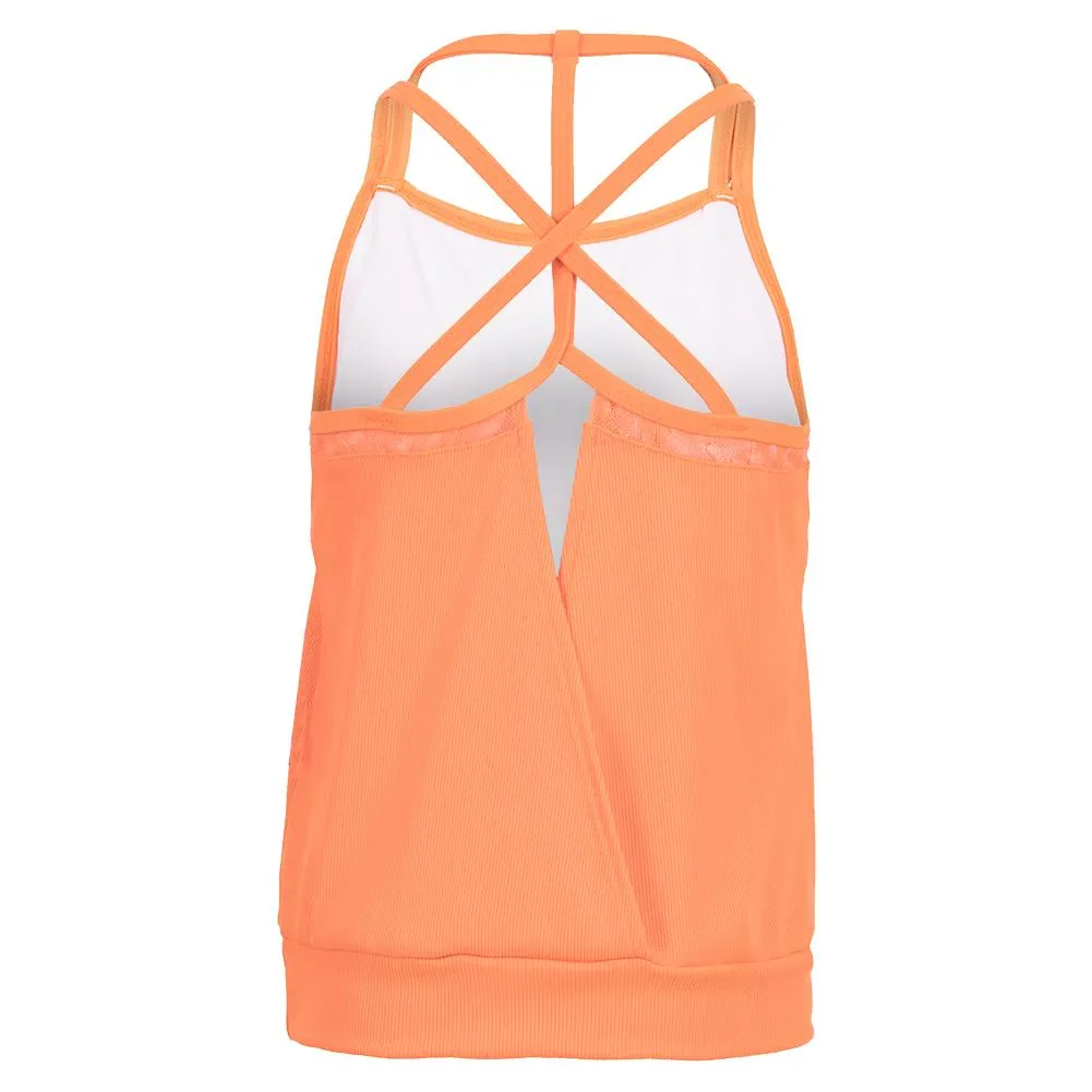 Girls' In Motion Bralette Tennis Tank Orange Glow