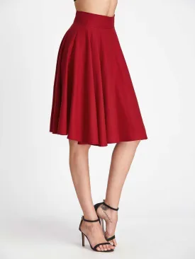 High Rise Wide Waistband Circle Skirt