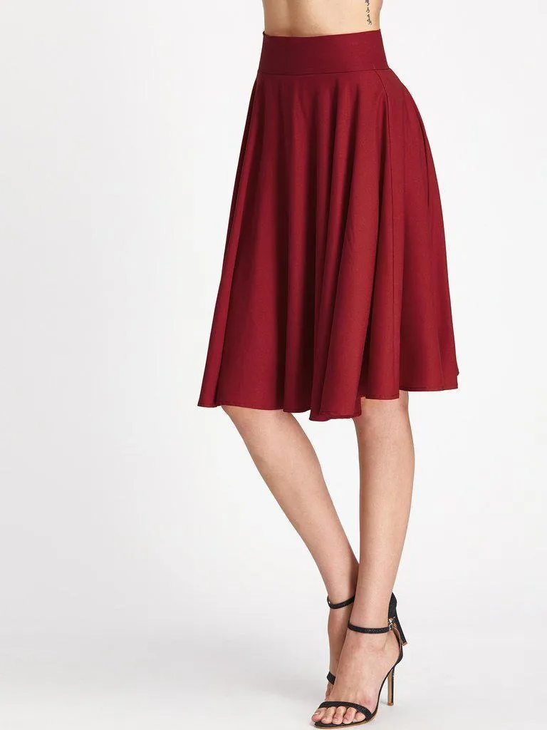 High Rise Wide Waistband Circle Skirt