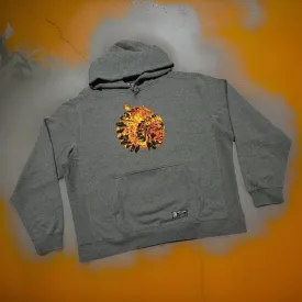 *HUSTLE GANG* (GREY) ~FLAMES~ PULLOVER HOODIES