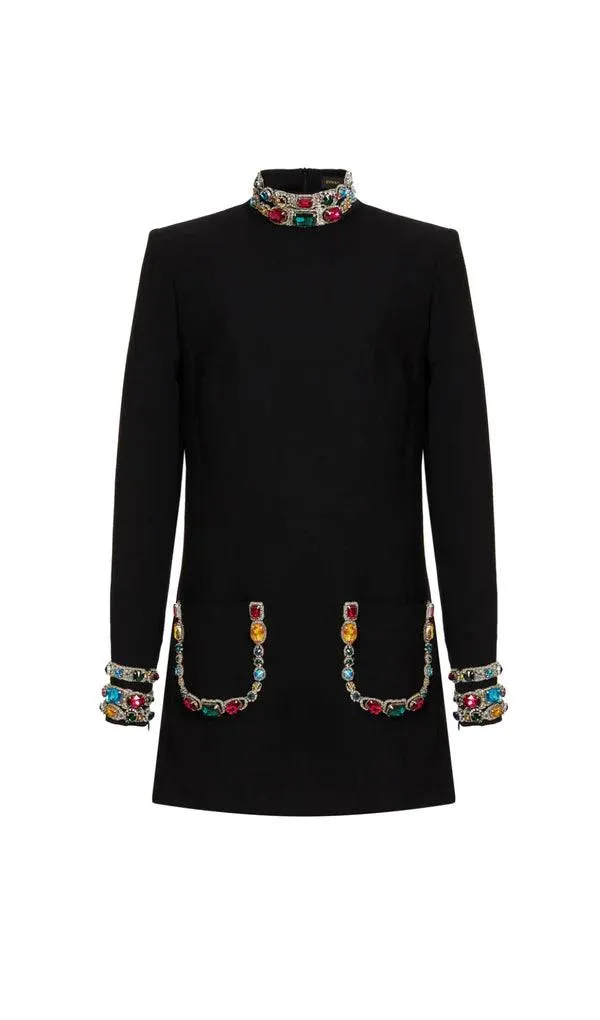 Jana Bead-embroidered Mini Dress