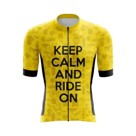 Keep Calm And Ride On Aero Jerseys (Yellow)