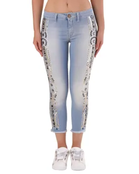 Met Womens Skinny Embellished Jeans