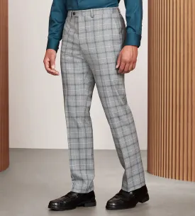 Modern Fit Grey Plaid Suit Pants