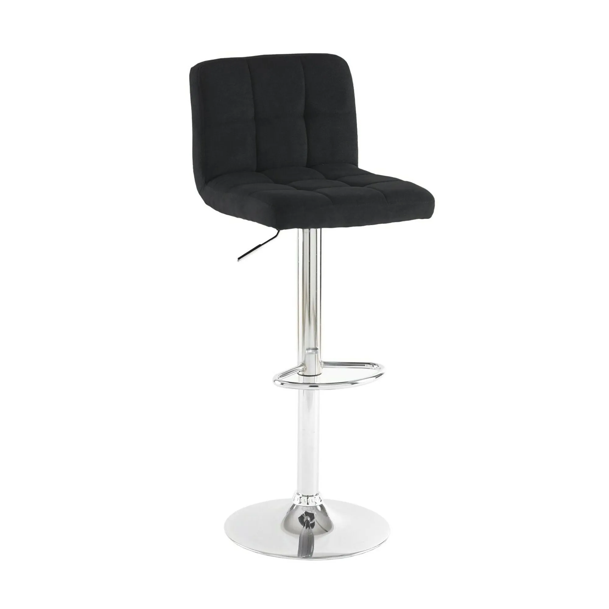 Neo Cuban Black Fabric Swivel Bar Stool