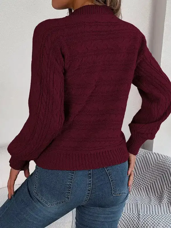 New casual hollow twist long-sleeved pullover sweater