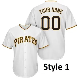 Pittsburgh Pirates Customizable Pro Style Baseball Jersey - 5 Styles Available