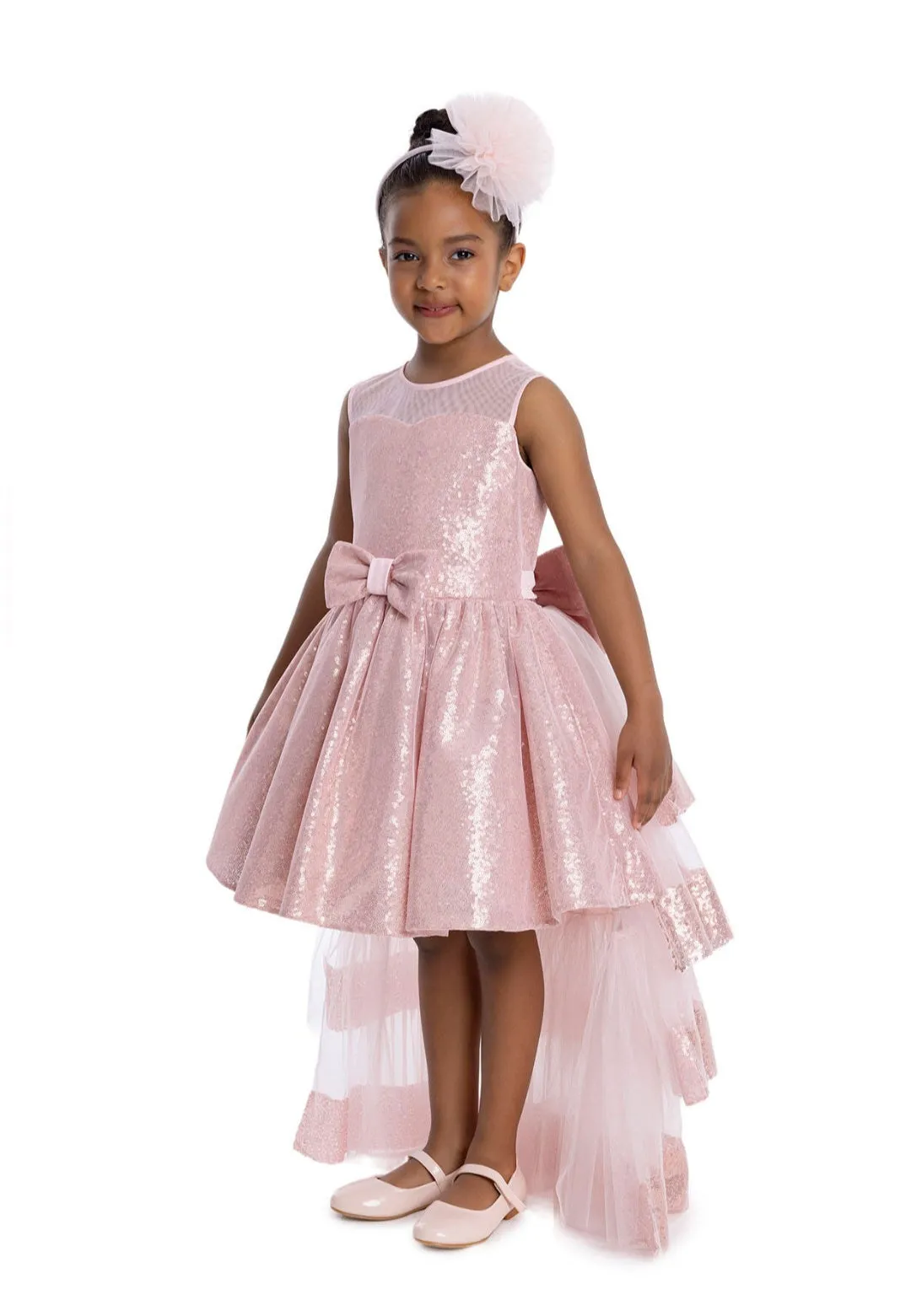 Powder Heart Neckline Girl Child Dress