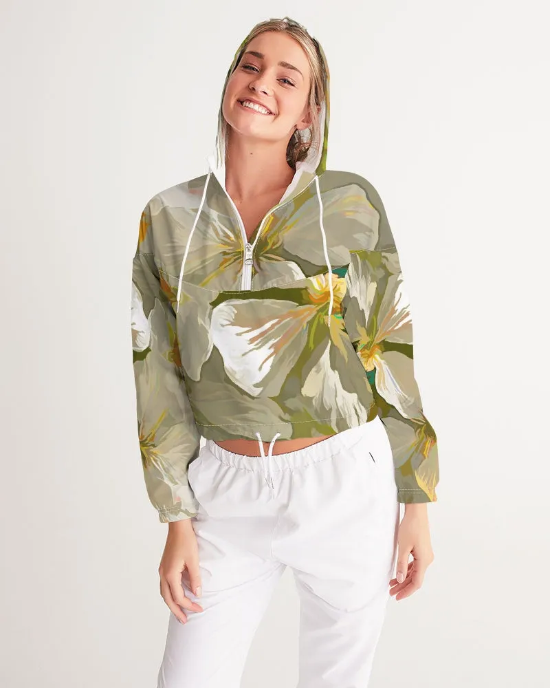 Serenity Cherry Blossom Fashion Cropped Windbreaker