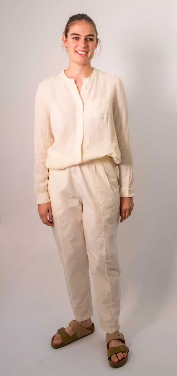 Transit Par Such Cotton Slim pant in Ivory