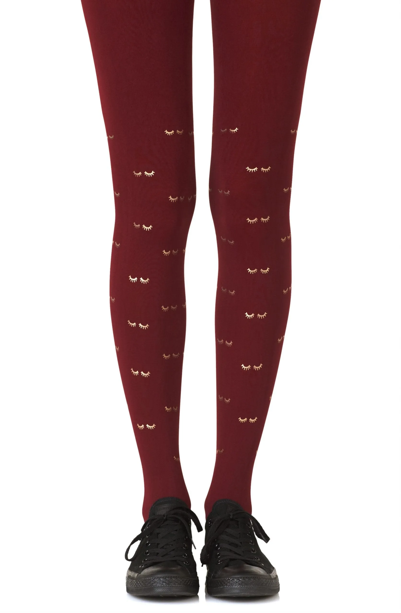 Zohara "Daydreaming" Burgundy Print Tights